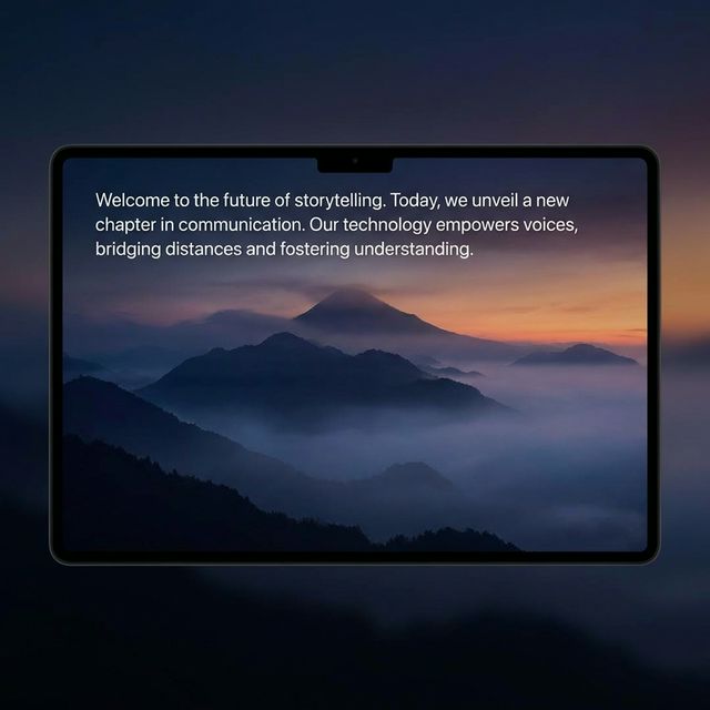 Cüe in notch mode — text scrolls right under the camera